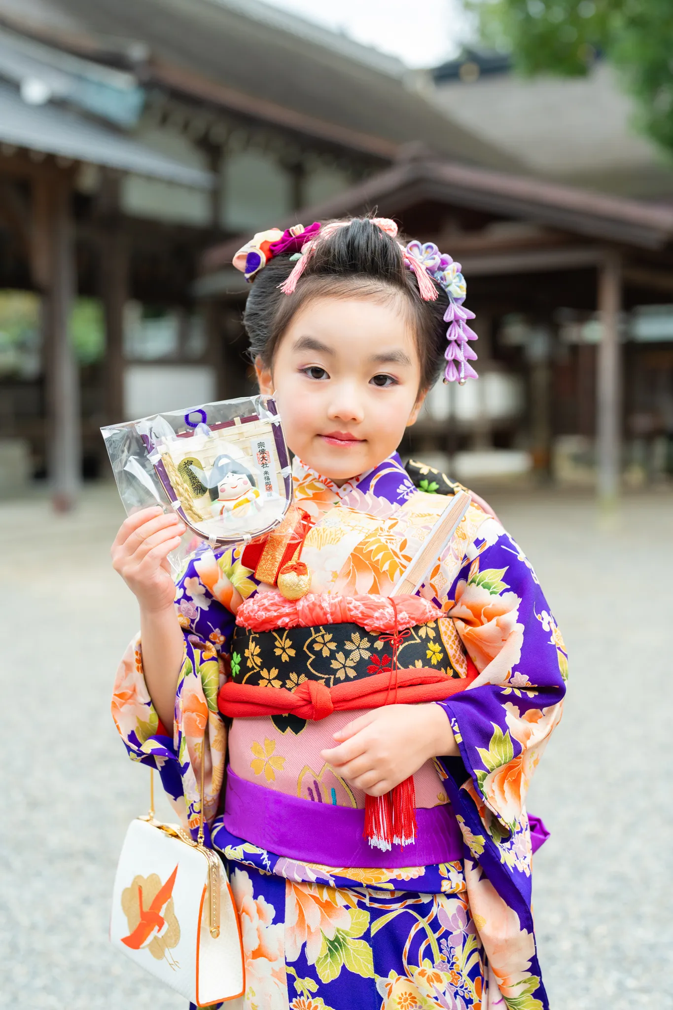 【福岡県宗像市で家族写真撮影】100年前のお着物だったようです。すごい3