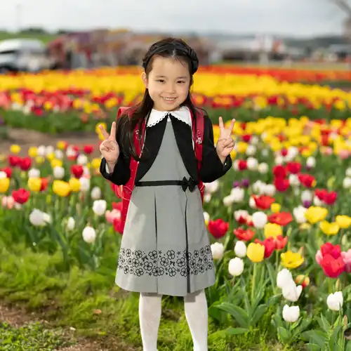 【福岡県直方市で入学式・卒業式撮影】新1年生の女の子との家族撮影と、わんちゃんの撮影をさせていただきました。3