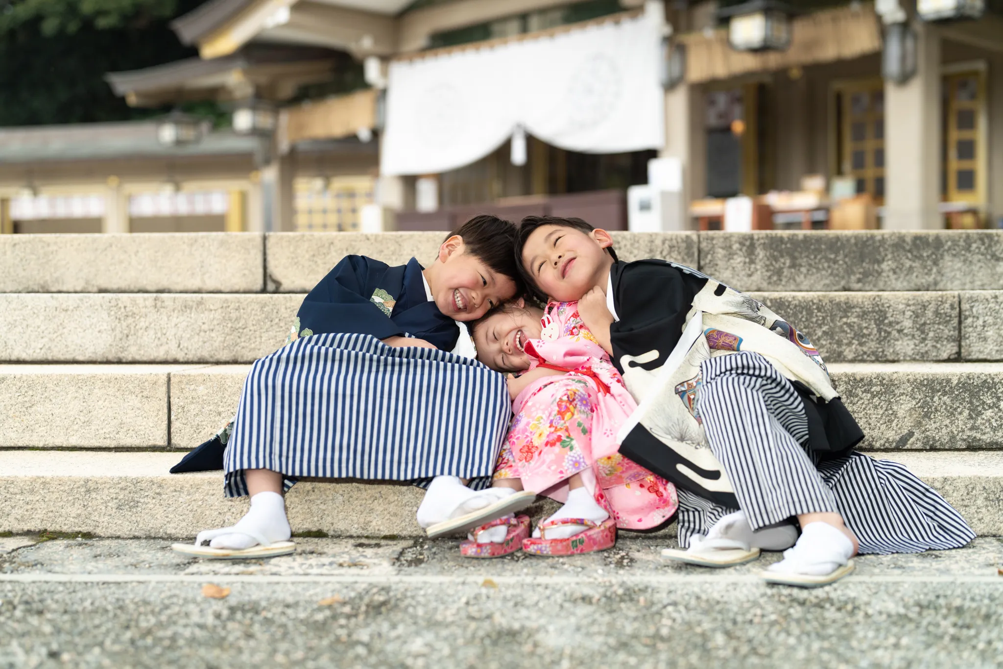 【福岡県福岡市中央区で家族写真撮影】７歳男子、５歳男子、３歳女子の七五三撮影でした。10