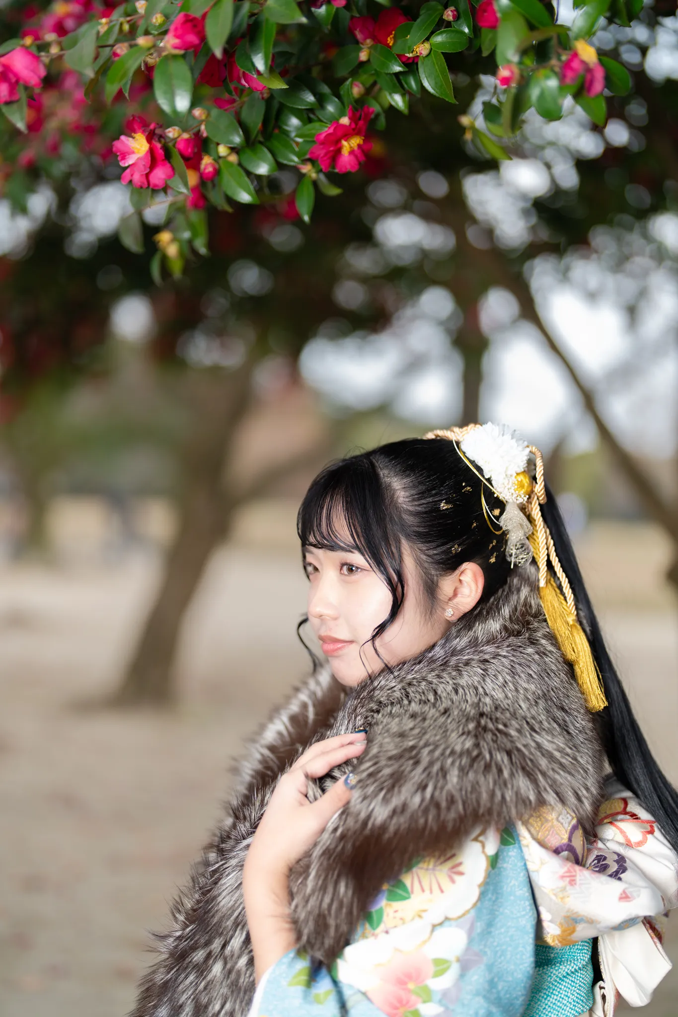 【福岡県春日市で家族写真撮影】姉妹の次女様の成人式撮影です。2年前に長女様の撮影を担当させていただき、今回、次女様の撮影をお任せいただけたことを大変光栄に思います。4